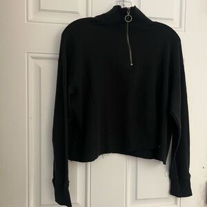Cropped half zip sweater
